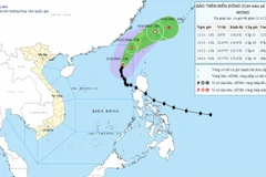 Sơ đồ đường đi của cơn bão. (Nguồn: Trung tâm Dự báo Khí tượng Thủy văn Trung ương)