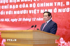 Thủ tướng Phạm Minh Chính phát biểu. (Ảnh: Dương Giang/TTXVN)