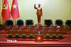 Đồng chí Lương Cường, Ủy viên Bộ Chính trị, Chủ tịch nước trình bày Diễn văn khai mạc Đại hội. (Ảnh: TTXVN)