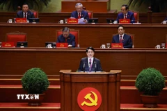 Đồng chí Lương Cường, Ủy viên Bộ Chính trị, Chủ tịch nước trình bày Diễn văn khai mạc Đại hội. (Ảnh: TTXVN)