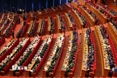 Quang cảnh phiên khai mạc Đại hội XIV của Đảng. (Ảnh: TTXVN)