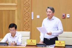 Bộ trưởng Bộ Tư pháp Nguyễn Hải Ninh phát biểu. (Ảnh: Dương Giang/TTXVN)