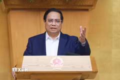 Thủ tướng Phạm Minh Chính chủ trì Phiên họp Chính phủ thường kỳ tháng 3 năm 2025. (Ảnh: Dương Giang/TTXVN)