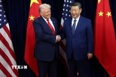 Tổng thống Mỹ Donald Trump (trái) trong cuộc gặp Chủ tịch Trung Quốc Tập Cận Bình tại Busan, Hàn Quốc ngày 30/10/2025. (Nguồn: REUTERS/TTXVN)