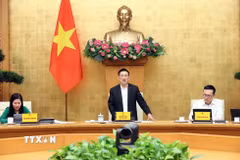 Phó Thủ tướng Hồ Đức Phớc, Trưởng Ban Chỉ đạo Phòng chống rửa tiền quốc gia phát biểu. (Ảnh: An Đăng/TTXVN)