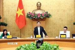 Phó Thủ tướng Hồ Đức Phớc, Trưởng Ban Chỉ đạo Phòng chống rửa tiền quốc gia phát biểu. (Ảnh: An Đăng/TTXVN)