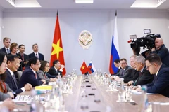 Thủ tướng Phạm Minh Chính gặp Thư ký Hội đồng An ninh Sergey Kuzhugetovich Shoygu. (Ảnh: Dương Giang/TTXVN)
