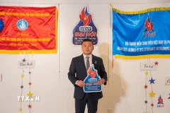 Anh Nguyễn Phan Bảo Thụy, Chủ tịch Hội Thanh niên, Sinh viên Việt Nam tại Pháp (UEVF), đồng thời là Phó chủ tịch thường trực Liên hiệp hội thanh niên, sinh viên Việt Nam châu Âu (VYSEF). (Ảnh: TTXVN phát)