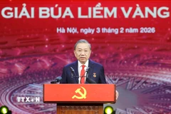 Tổng Bí thư Tô Lâm phát biểu tại buổi lễ. (Ảnh: Thống Nhất/TTXVN)