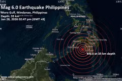 Động đất mạnh 6,0 làm rung chuyển đảo Mindanao của Philippines