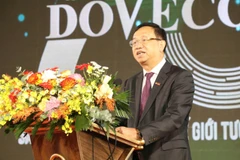 Ông Đinh Cao Khuê, Chủ tịch Hội đồng quản trị Công ty cổ phần thực phẩm Đồng Giao phát biểu tại Lễ kỷ niệm 70 năm thành lập công ty.