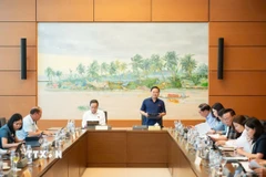 Đoàn Đại biểu Quốc hội các tỉnh Bắc Ninh, Hậu Giang, Đắk Lắk, Lào Cai thảo luận ở tổ. (Ảnh: Phương Hoa/TTXVN)