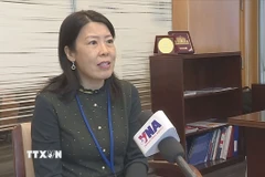 Trưởng Văn phòng Liên hợp quốc về chống Ma túy và Tội phạm (UNODC), bà Xiaohong Li, trả lời phỏng vấn phóng viên TTXVN tại New York. (Ảnh: Hoài Thanh/TTXVN)