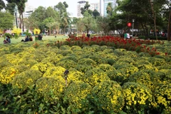 Quang cảnh Lễ bàn giao công trình cảnh quan nhà thi đấu Phan Đình Phùng chiều 25/1. (Ảnh: Hồng Đạt/TTXVN)