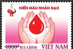 Mẫu tem về hiến máu nhân đạo. (Nguồn: ictvietnam.vn)