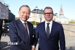 Tổng Bí thư Tô Lâm hội kiến Thủ tướng Phần Lan Petteri Orpo. (Ảnh: Thống Nhất/TTXVN)