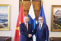 Tổng Bí thư Tô Lâm hội kiến Thủ tướng Phần Lan Petteri Orpo. (Ảnh: Thống Nhất/TTXVN)