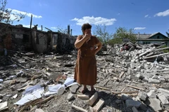 Một ngôi làng ở gần Kupiansk. (Nguồn: Moscow Times)