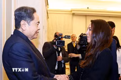 Chủ tịch Quốc hội Trần Thanh Mẫn gặp Phó Chủ tịch Thượng viện Italy Licia Ronzulli. (Ảnh: Doãn Tấn/TTXVN)