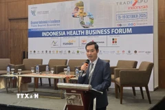 Tiến sĩ Nguyễn Phúc Nam, Phó Vụ trưởng Vụ Phát triển thị trường Quốc tế, Bộ Công Thương Việt Nam phát biểu tại sự kiện. (Ảnh: Minh Thái/TTXVN)