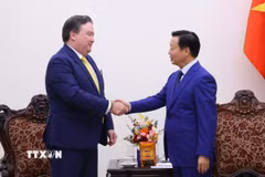 Phó Thủ tướng Trần Hồng Hà tiếp Đại sứ Hoa Kỳ tại Việt Nam Marc Knapper. (Ảnh: Văn Điệp/TTXVN)
