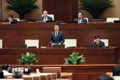 Bộ trưởng Bộ Khoa học và Công nghệ Nguyễn Mạnh Hùng giải trình, làm rõ một số vấn đề đại biểu Quốc hội nêu. (Ảnh: An Đăng/TTXVN)