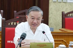 Tổng Bí thư Tô Lâm chủ trì họp Ban Bí thư về góp ý Dự thảo sửa đổi Hiến pháp 2013. (Ảnh: Thống Nhất/TTXVN)