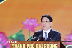 Chủ tịch nước Lương Cường phát biểu tại buổi lễ. (Ảnh: Lâm Khánh/TTXVN)