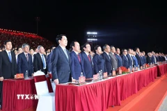Chủ tịch nước Lương Cường dự lễ kỷ niệm 70 năm Ngày giải phóng Hải Phòng (13/5/1955-13/5/2025). (Ảnh: Lâm Khánh/TTXVN)