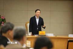 Phó Thủ tướng Trần Hồng Hà phát biểu tại cuộc họp. (Ảnh: Diệp Trương/TTXVN)