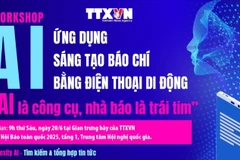 Trải nghiệm sử dụng AI tại gian trưng bày của TTXVN ở Hội báo toàn quốc 2025