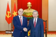 Tổng Bí thư Tô Lâm tiếp Thư ký Hội đồng An ninh quốc gia Belarus Volfovich Aleksandr Grigorievich. (Ảnh: Thống Nhất/TTXVN)