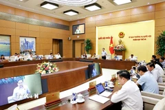 Chủ tịch Quốc hội Trần Thanh Mẫn phát biểu bế mạc Phiên họp thứ 48 của Ủy ban Thường vụ Quốc hội. (Ảnh minh họa: Doãn Tấn/TTXVN)