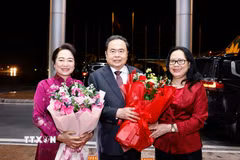 Lễ tiễn Chủ tịch Quốc hội Trần Thanh Mẫn và Phu nhân tại Sân bay Quốc tế Nội Bài, Hà Nội. (Ảnh: Doãn Tấn/TTXVN)