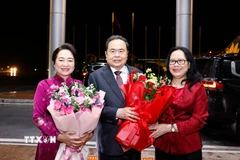 Lễ tiễn Chủ tịch Quốc hội Trần Thanh Mẫn và Phu nhân tại Sân bay Quốc tế Nội Bài, Hà Nội. (Ảnh: Doãn Tấn/TTXVN)