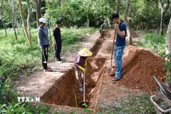 Các nhà khoa học đã phát hiện ra dấu tích của con đường dài 170 mét vào cuối năm 2025 với nhiều bí ẩn. (Ảnh: Đàn Hữu Trung/TTXVN)