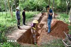 Các nhà khoa học đã phát hiện ra dấu tích của con đường dài 170 mét vào cuối năm 2025 với nhiều bí ẩn. (Ảnh: Đàn Hữu Trung/TTXVN)