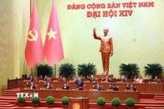 Đại hội biểu quyết thông qua số lượng Ủy viên Ban Chấp hành Trung ương Đảng khóa XIV. (Ảnh: TTXVN)