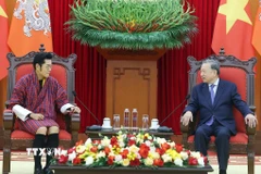 Tổng Bí thư Tô Lâm tiếp Quốc vương Bhutan Jigme Khesar Namgyel Wangchuck. (Ảnh: Thống Nhất/TTXVN)