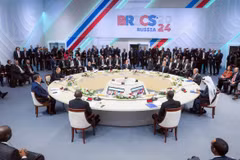 Lãnh đạo các quốc gia thành viên nhóm BRICS tại Hội nghị thượng đỉnh ở Kazan, Nga ngày 23/10/2024. (Ảnh: ANI/TTXVN)