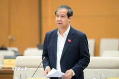 Bộ trưởng Bộ Giáo dục và Đào tạo Nguyễn Kim Sơn phát biểu. (Ảnh: Doãn Tấn/TTXVN)