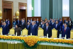 Quốc yến chào mừng Tổng Bí thư Tô Lâm và đoàn đại biểu cấp cao Việt Nam thăm cấp Nhà nước tới Vương quốc Campuchia. (Ảnh: Dương Giang/TTXVN)
