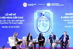 Các đại biểu trao đổi thảo luận tại hội thảo. (Ảnh: Tuấn Anh/TTXVN)