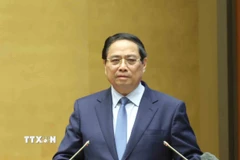 Đồng chí Phạm Minh Chính, Ủy viên Bộ Chính trị, Thủ tướng Chính phủ trình bày Chuyên đề “Nội dung trọng tâm, cốt lõi của Nghị quyết số 71-NQ/TW, ngày 22/8/2025 của Bộ Chính trị về đột phá phát triển giáo dục và đào tạo và Chương trình hành động thực hiện Nghị quyết số 71-NQ/TW”. (Ảnh: Phương Hoa/TTXVN)