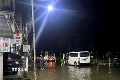 Khu vực công viên Nguyễn Phương Danh ở ấp Thị Tứ, xã Phong Điền, thành phố Cần Thơ, nơi xảy ra vụ rò rỉ điện khi triều cường lên cao khiến 2 học sinh bị điện giật tử vong. (Ảnh: TTXVN phát)