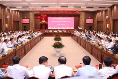 Hội nghị lần thứ năm Ban Chấp hành Đảng bộ thành phố Hà Nội khóa XVIII, nhiệm kỳ 2025-2030. (Ảnh: Văn Điệp/TTXVN)
