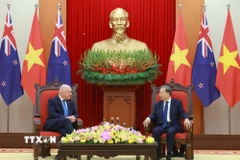 Tổng Bí thư Tô Lâm tiếp Thủ tướng New Zealand Christopher Luxon. (Ảnh: Thống Nhất/TTXVN)