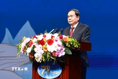 Chủ tịch Quốc hội Trần Thanh Mẫn phát biểu. (Ảnh: Doãn Tấn/TTXVN)