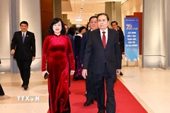 Chủ tịch Quốc hội Trần Thanh Mẫn dự Lễ Kỷ niệm.(Ảnh: Doãn Tấn/TTXVN)