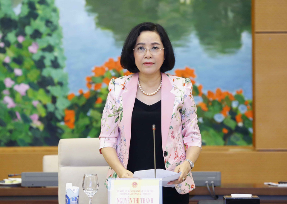 Trưởng Ban Công tác đại biểu Nguyễn Thị Thanh phát biểu. (Ảnh: Doãn Tấn/TTXVN)